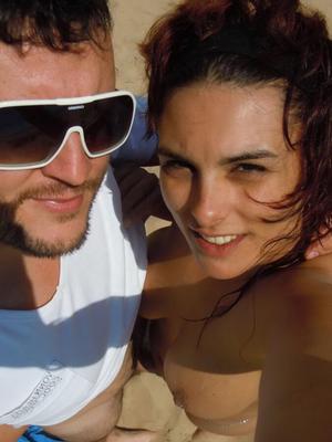 spanish couple at the beach