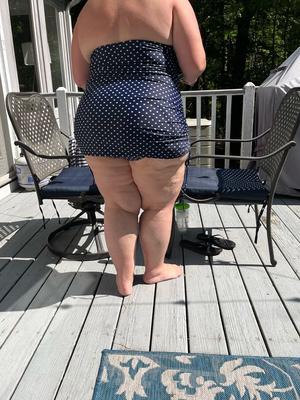 Bbw polka dot bathing suit