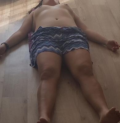 Unaware Exposed Mature Fatty Wife taking a Nap Topless