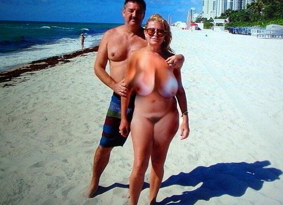 Me and my slut wife at the public beach