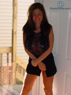 Crystal Gunns sheer black top and skirt