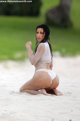 Kim Kardashian - In a Bikini on beach in Mexico