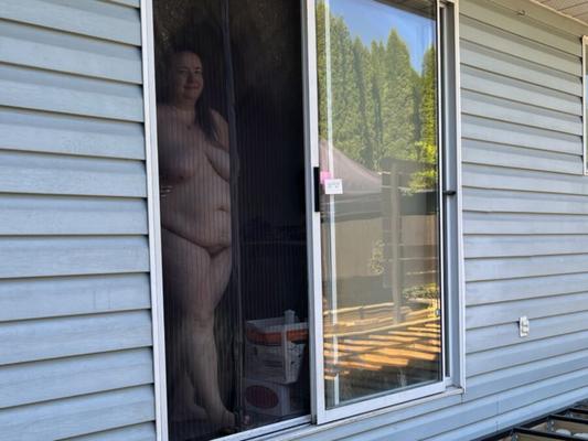 BBW wife flaunts her fat pale body outdoors