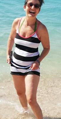 Top Busting Swimsuit Tits - Mature