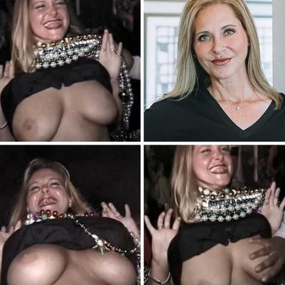 Corretora de imóveis Elle Klein G. peitos grandes Mardi Gras