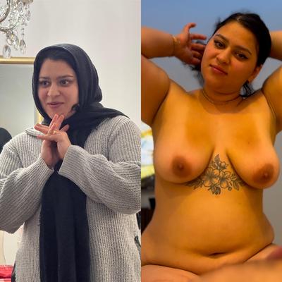 A verdadeira parte da esposa iraniana muçulmana persa Hijabi, Nasrin;