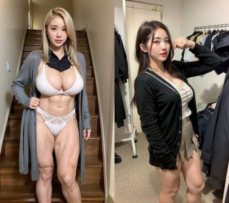 日本の巨乳ママの肉体美