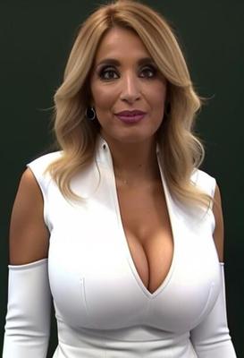 Rocio Martinez, vollbusige Fernsehmoderatorin aus Burgos, ai generiert