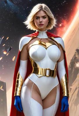 Kate Upton Power Girl Buttel actrice AI Cosplay